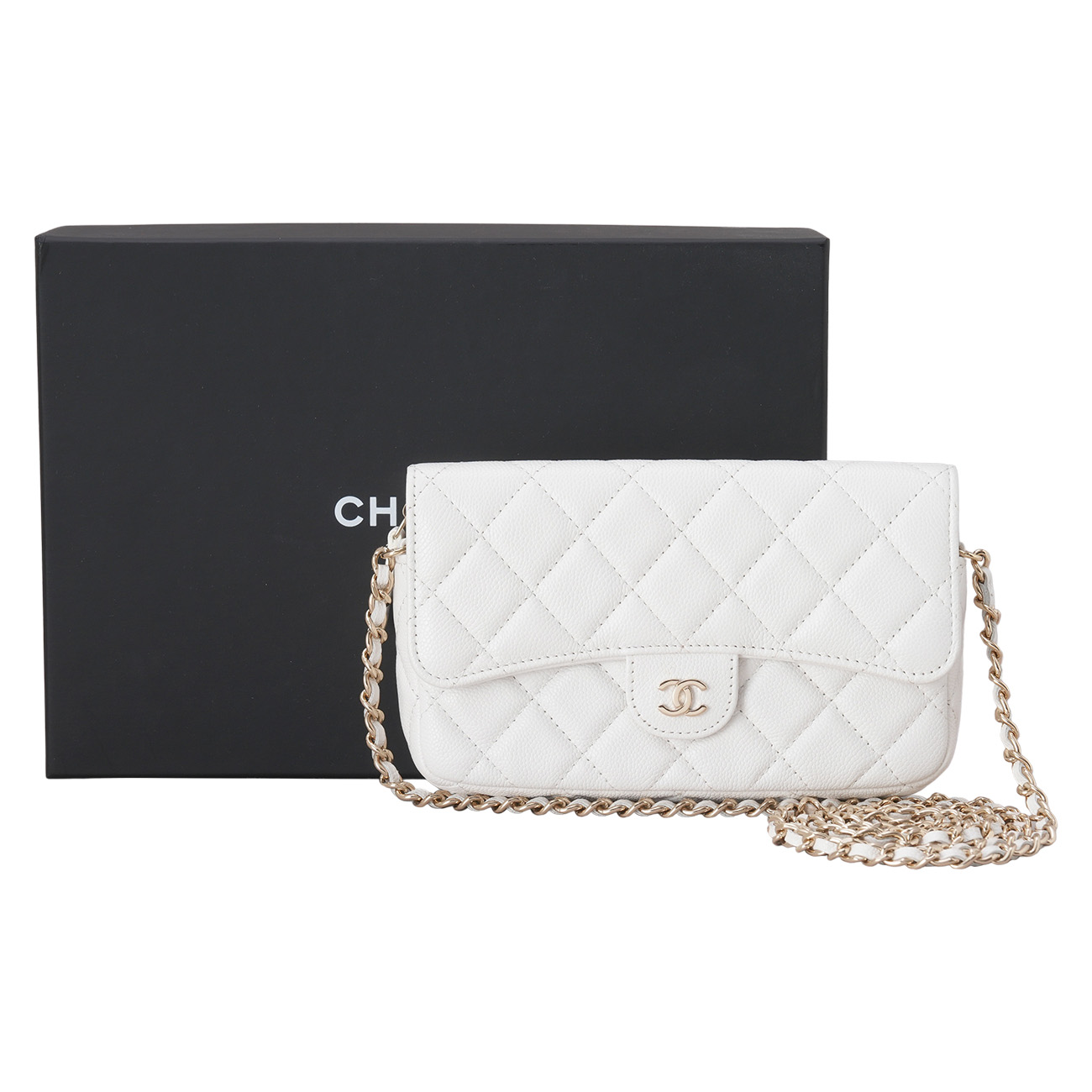 CHANEL(USED)샤넬 캐비어 더블 폰홀더백