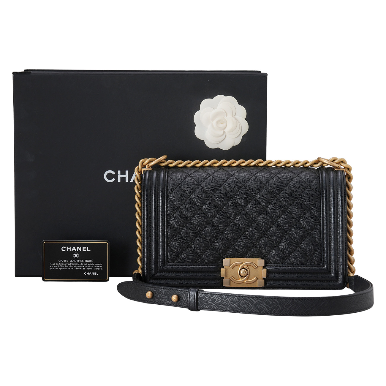 CHANEL(USED)샤넬 캐비어 보이샤넬 미듐 플랩백
