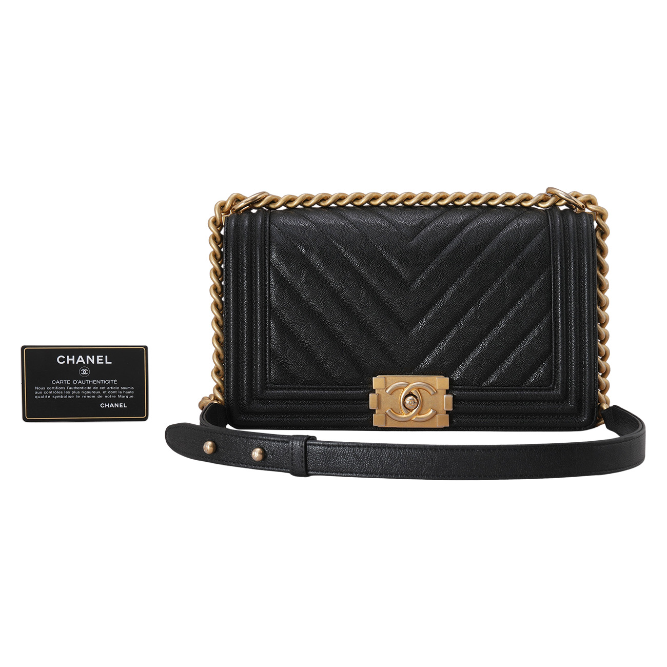 CHANEL(USED)샤넬 쉐브론 보이샤넬 플랩백 미듐