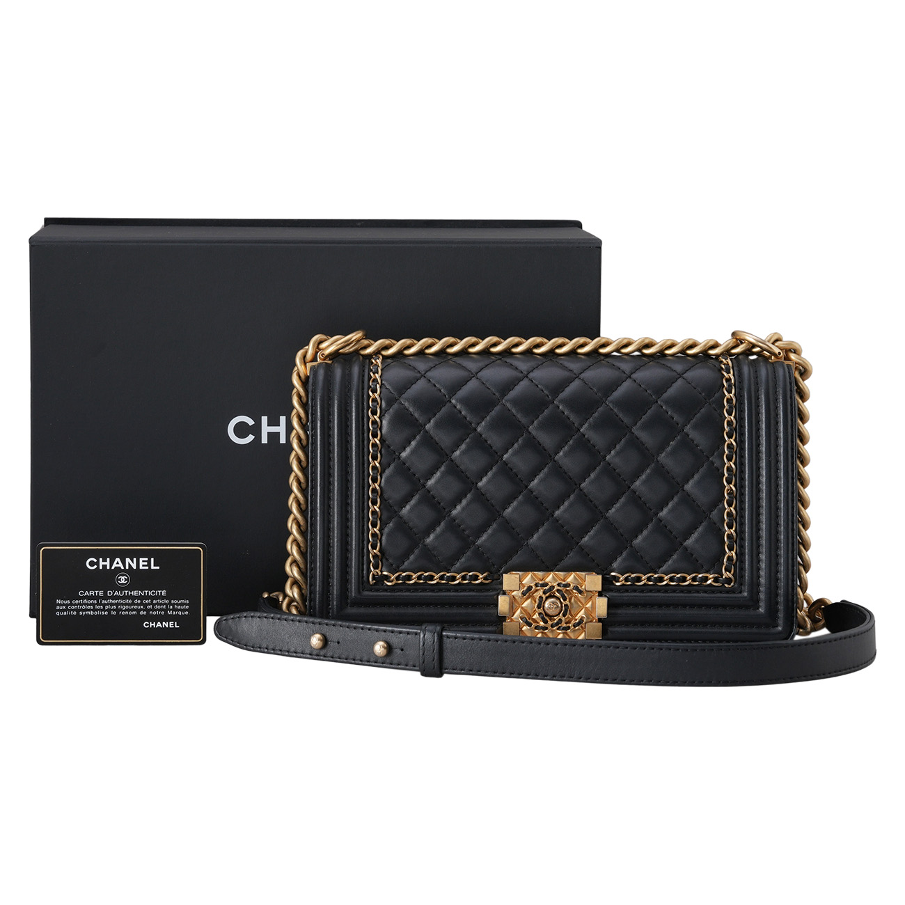 CHANEL(USED)샤넬 시즌 보이샤넬 미듐 플랩백