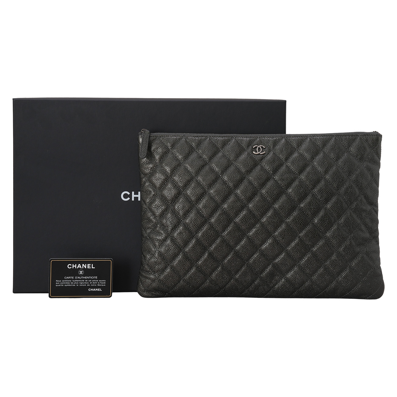 CHANEL(USED)샤넬 캐비어 클래식 클러치 라지