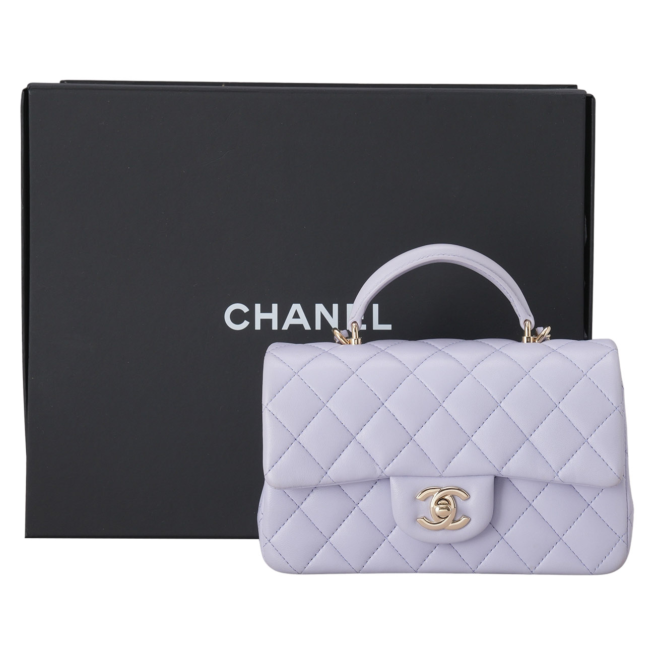 CHANEL(USED)샤넬 램스킨 클래식 뉴미니 탑핸들 플랩백