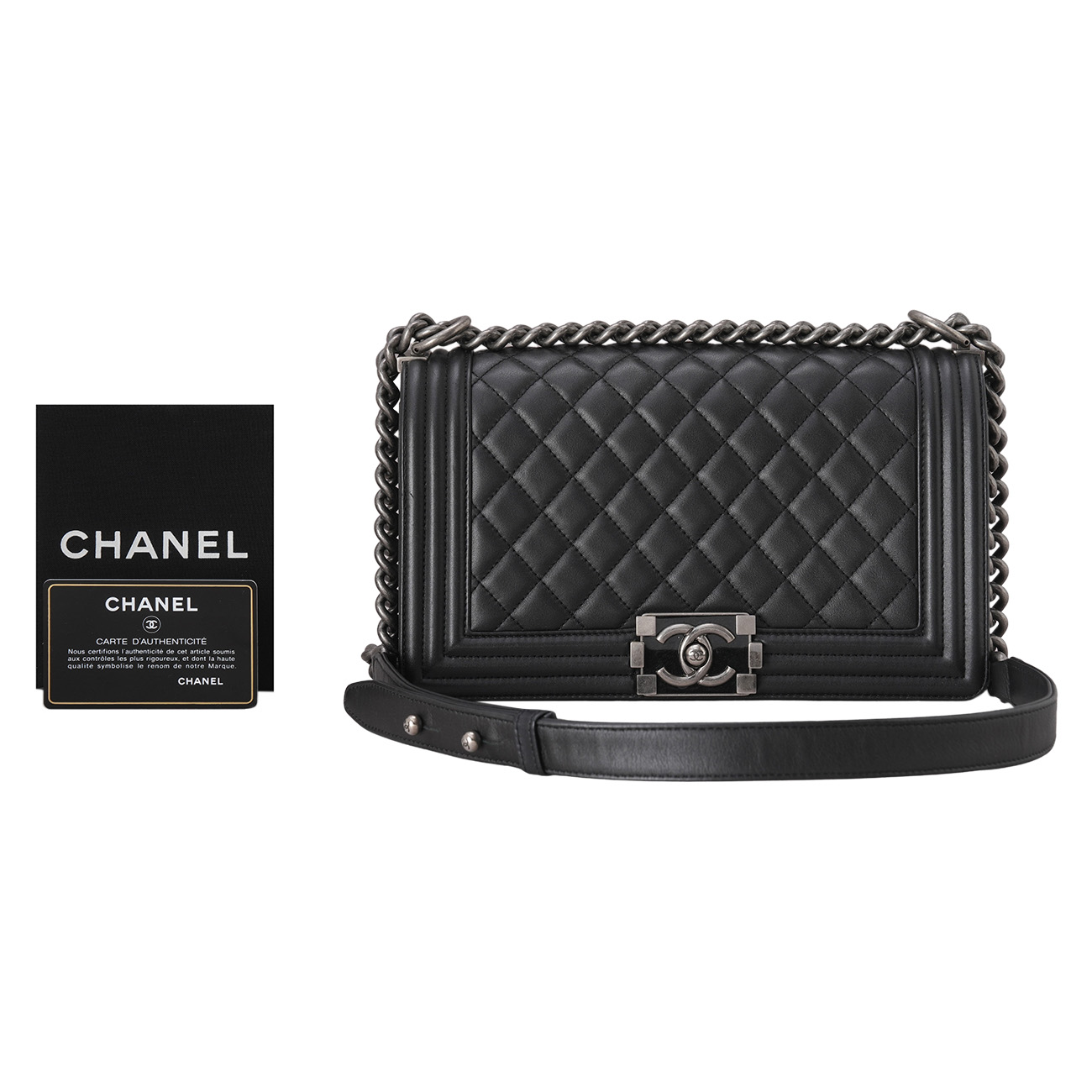 CHANEL(USED)샤넬 램스킨 보이샤넬 미듐 플랩백