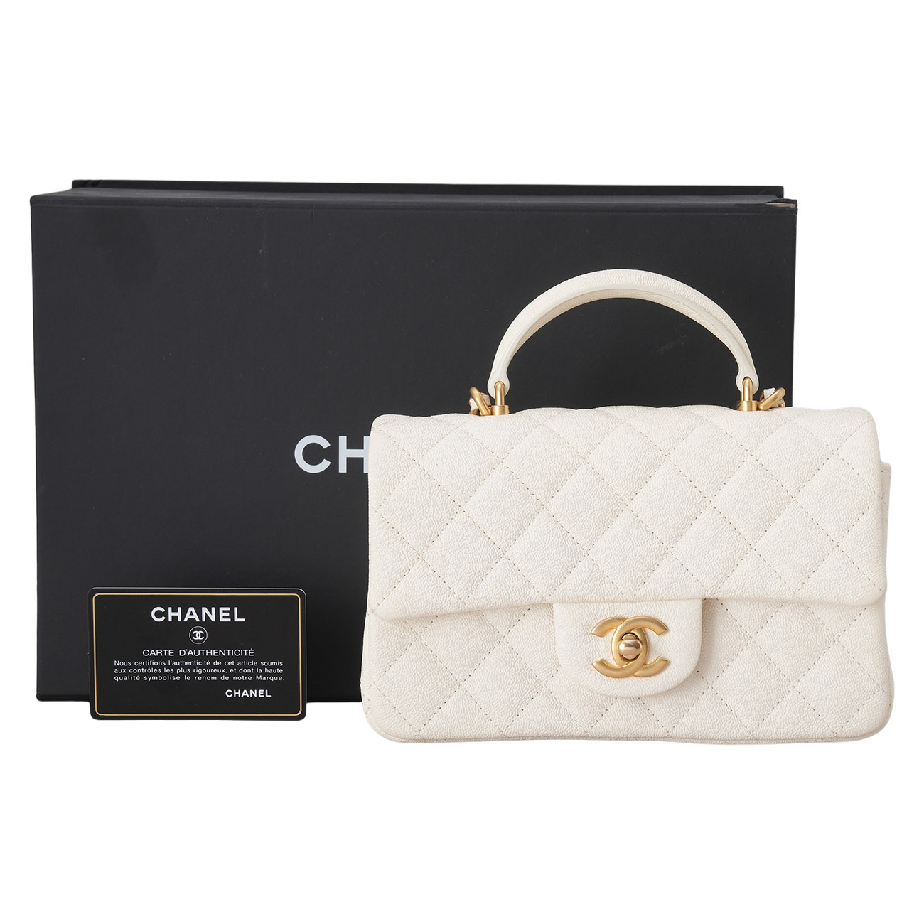 CHANEL(USED)샤넬 캐비어 뉴미니 탑핸들 크로스백