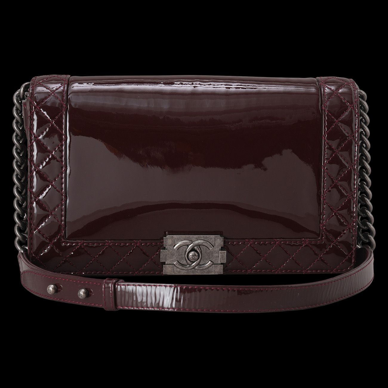 CHANEL(USED)샤넬 시즌 페이던트 보이샤넬 뉴미듐 체인 숄더백