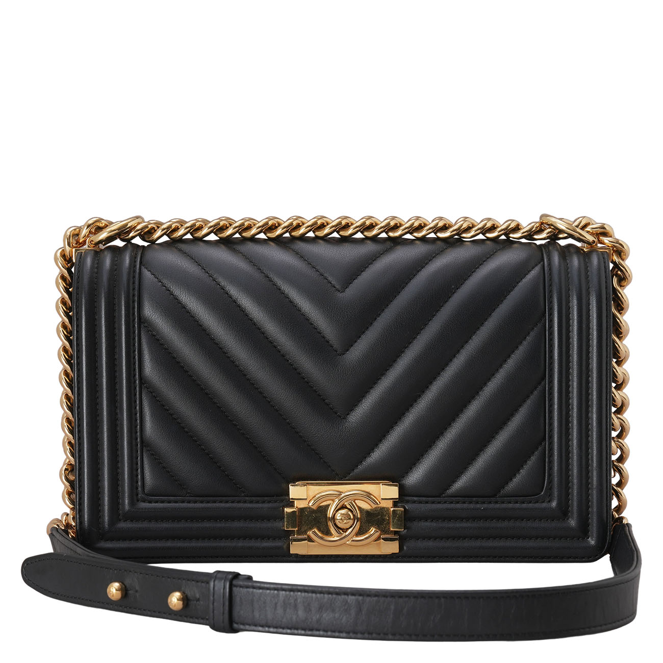 CHANEL(USED)샤넬 쉐브론 보이샤넬 미듐 플랩백