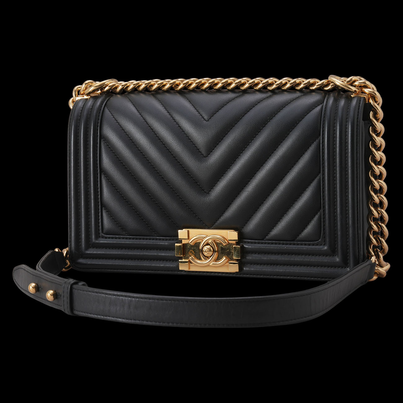 CHANEL(USED)샤넬 쉐브론 보이샤넬 미듐 플랩백