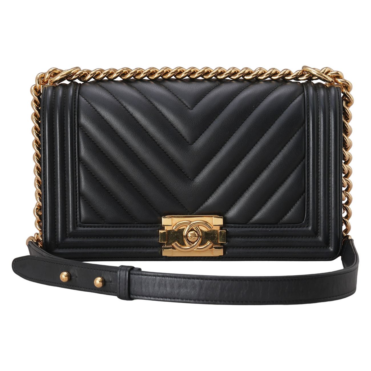 CHANEL(USED)샤넬 쉐브론 보이샤넬 미듐 플랩백