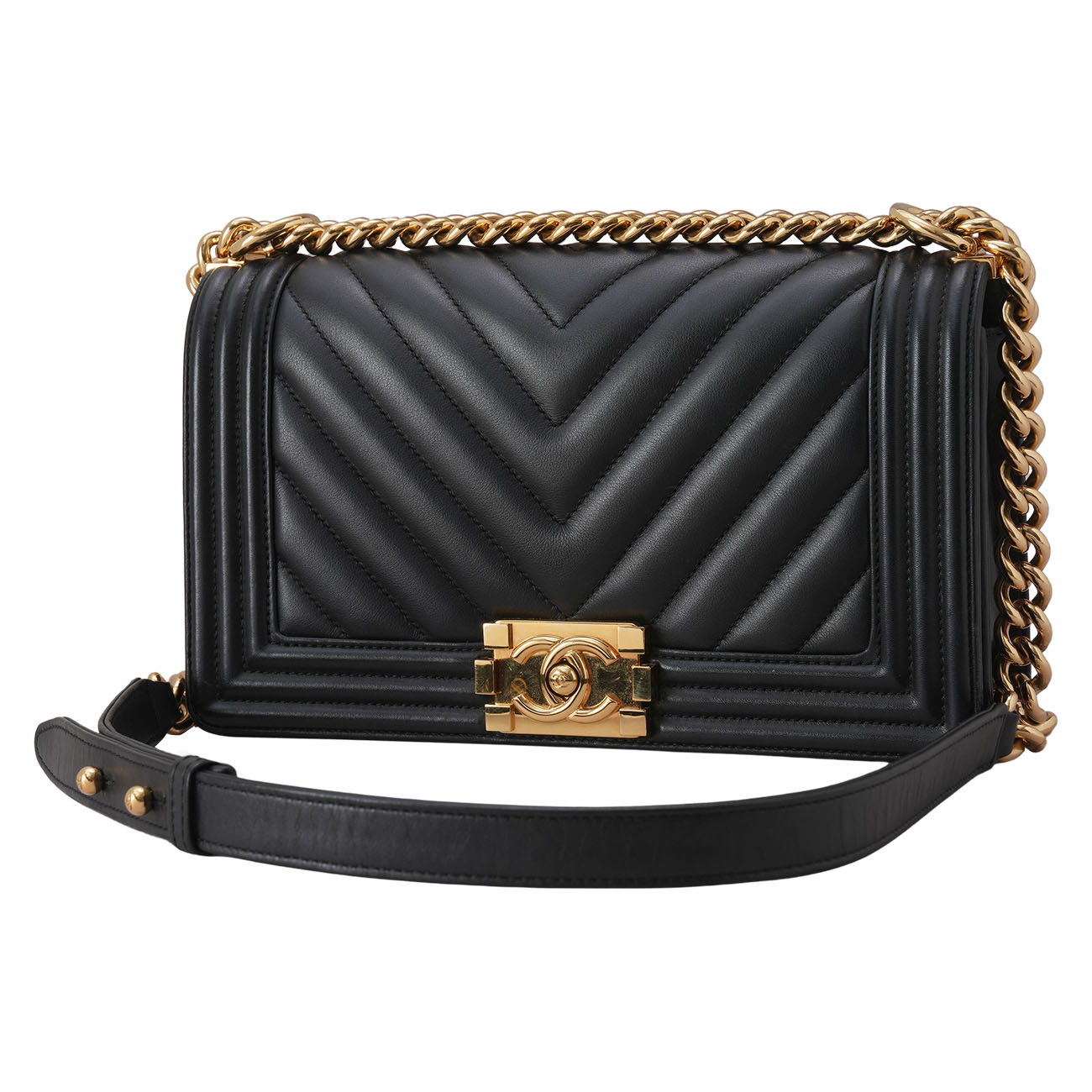 CHANEL(USED)샤넬 쉐브론 보이샤넬 미듐 플랩백