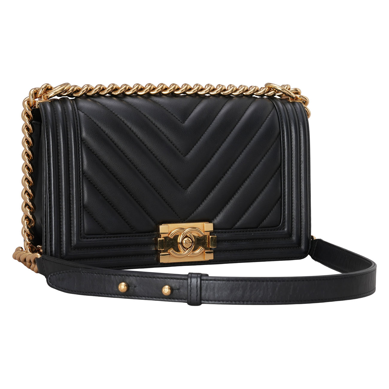 CHANEL(USED)샤넬 쉐브론 보이샤넬 미듐 플랩백
