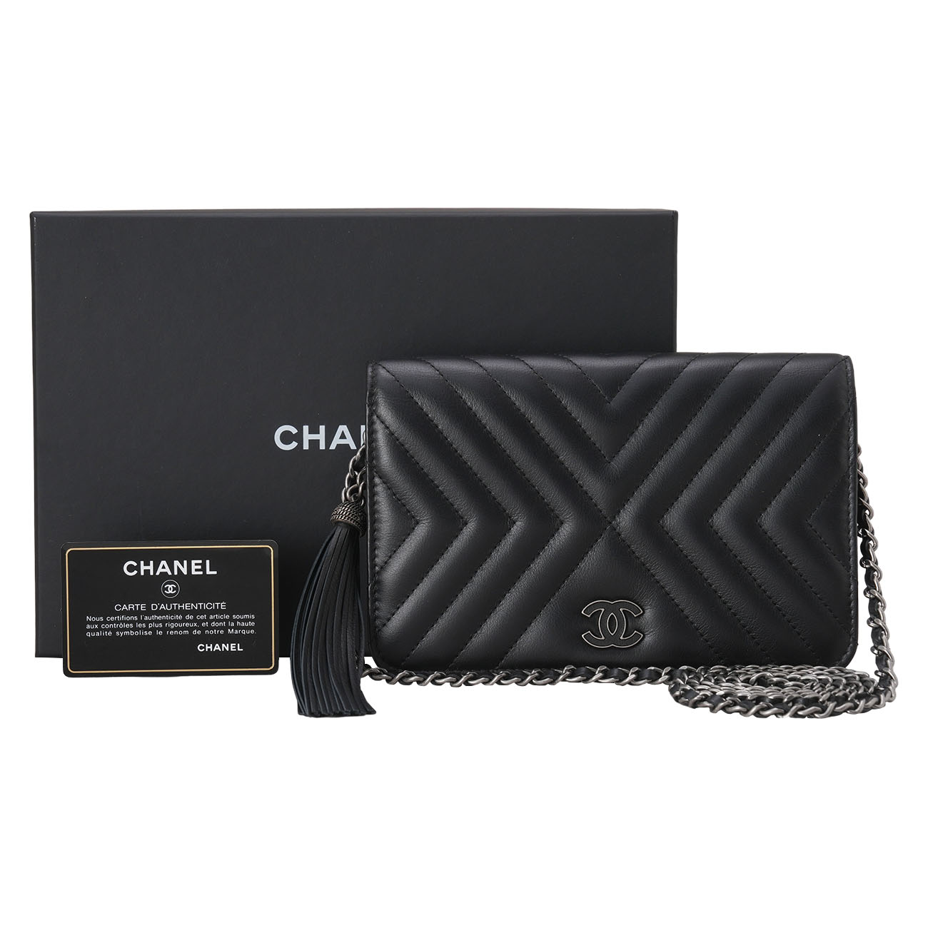 CHANEL(USED)샤넬 A84444 시즌 쉐브론 테슬 WOC