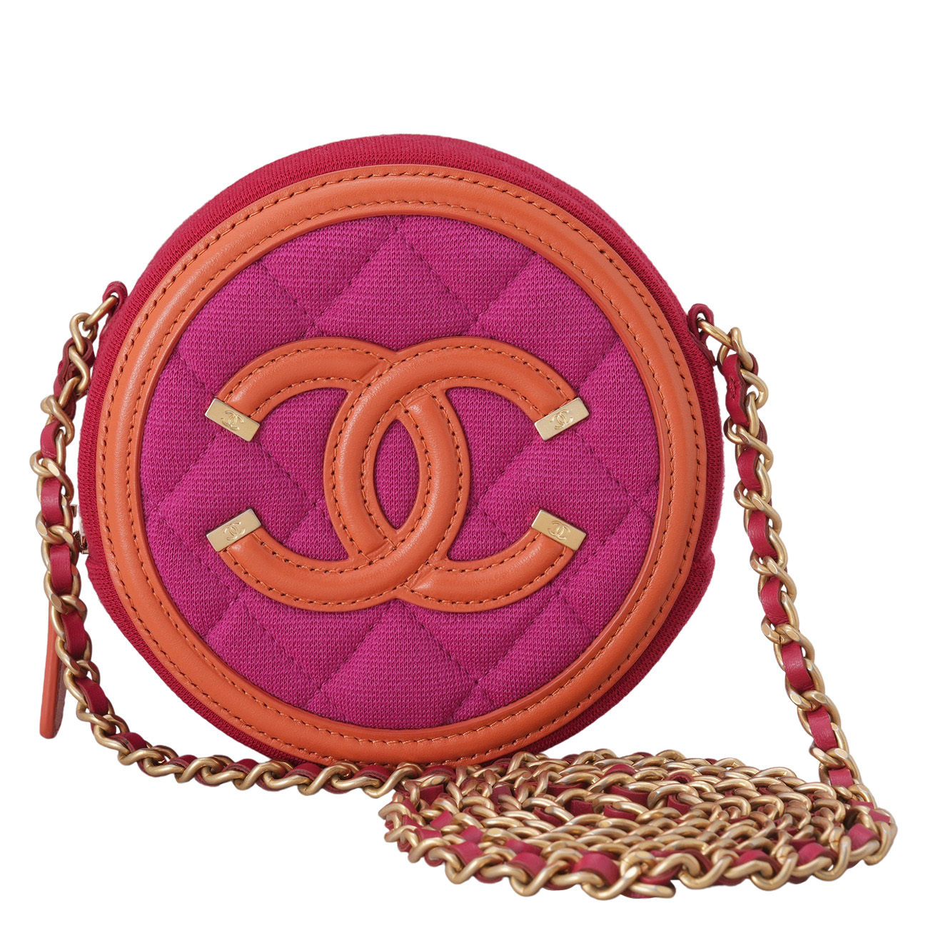 CHANEL(USED)샤넬 패브릭 라운드 크로스백