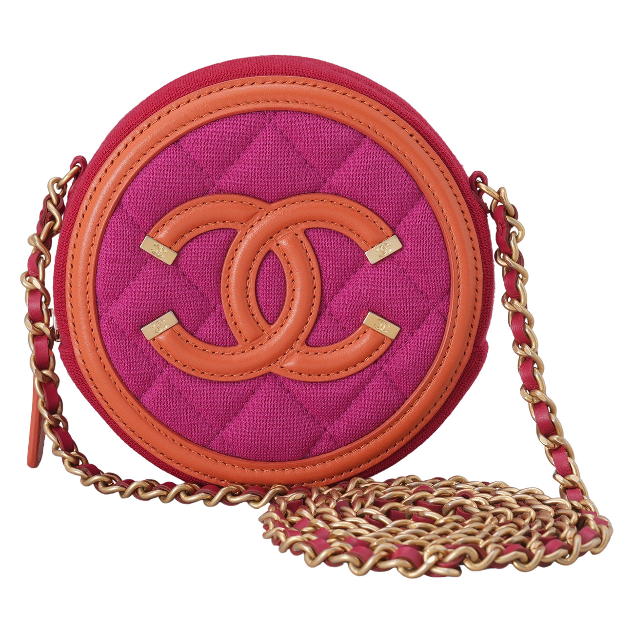 CHANEL(USED)샤넬 패브릭 라운드 크로스백