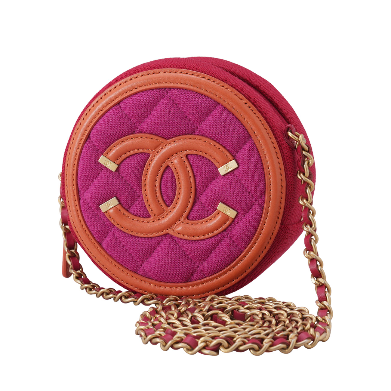 CHANEL(USED)샤넬 패브릭 라운드 크로스백