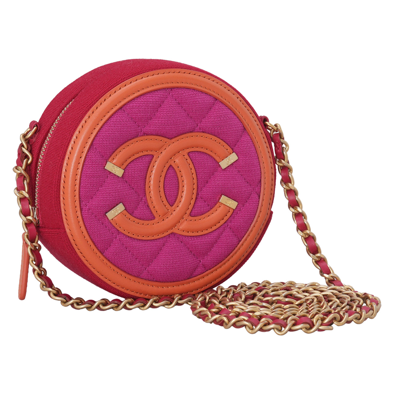 CHANEL(USED)샤넬 패브릭 라운드 크로스백