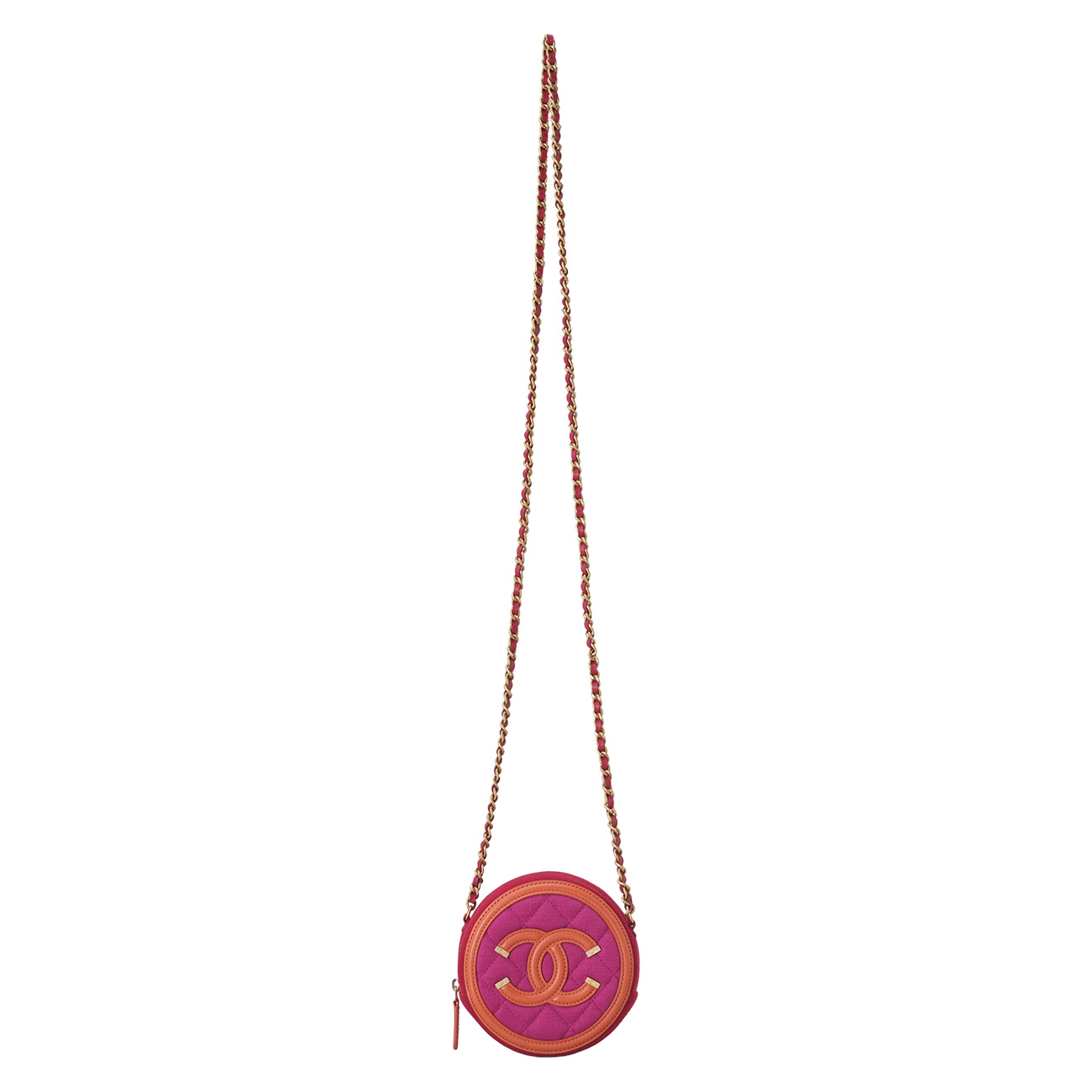 CHANEL(USED)샤넬 패브릭 라운드 크로스백
