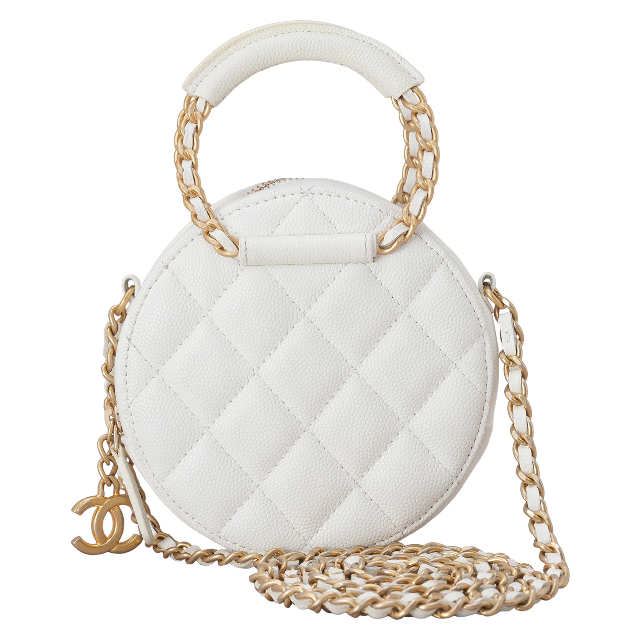 CHANEL(USED)샤넬 캐비어 라운드 탑핸들 크로스백