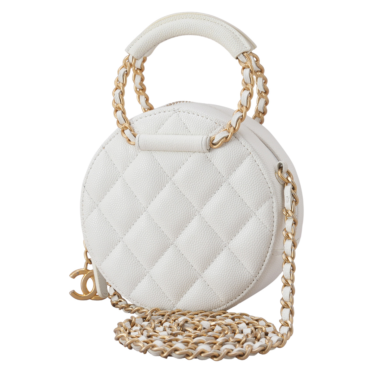CHANEL(USED)샤넬 캐비어 라운드 탑핸들 크로스백