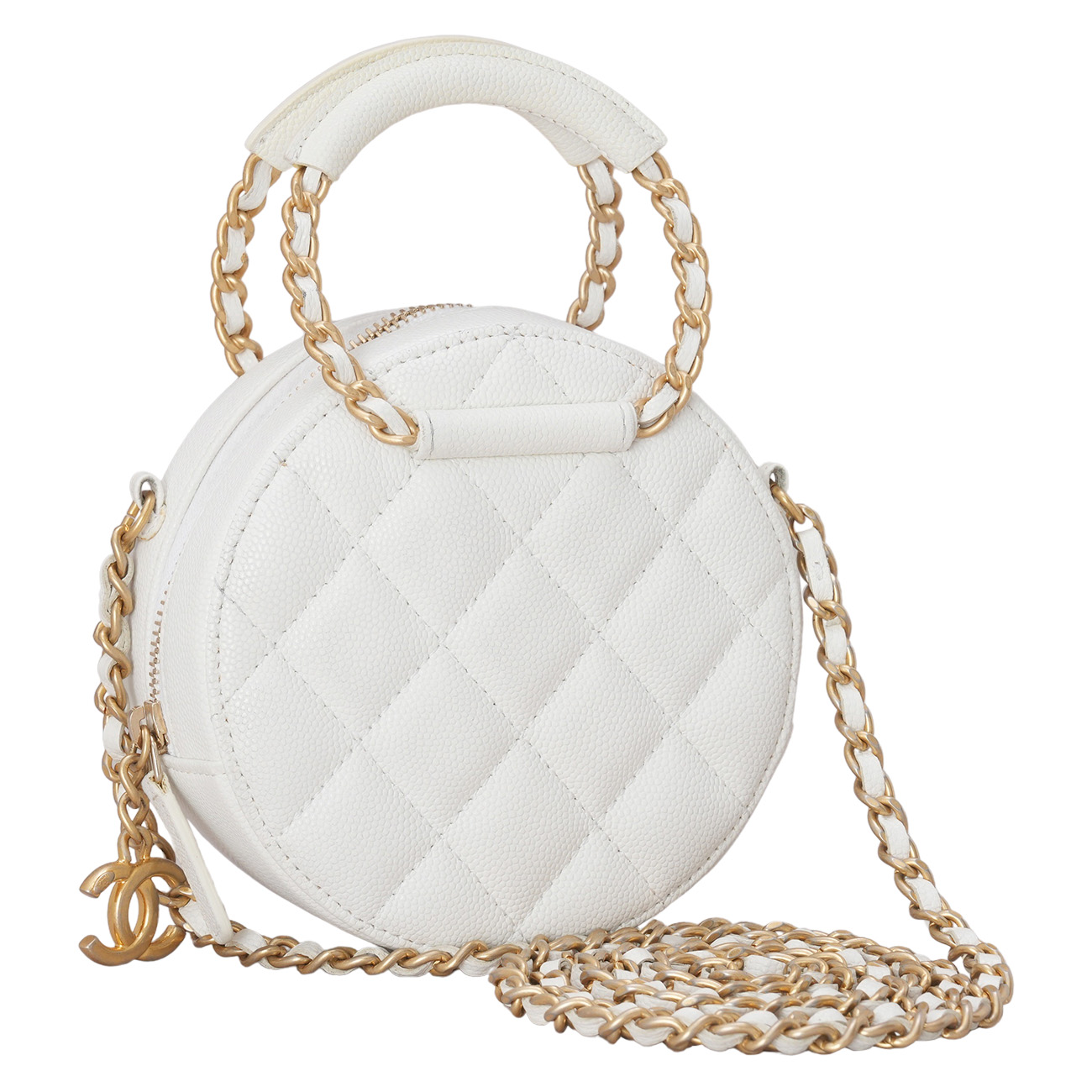 CHANEL(USED)샤넬 캐비어 라운드 탑핸들 크로스백