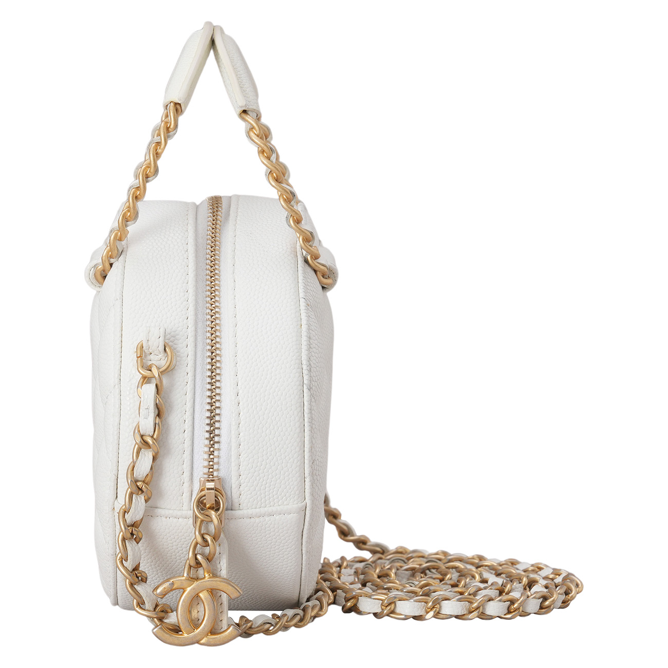 CHANEL(USED)샤넬 캐비어 라운드 탑핸들 크로스백