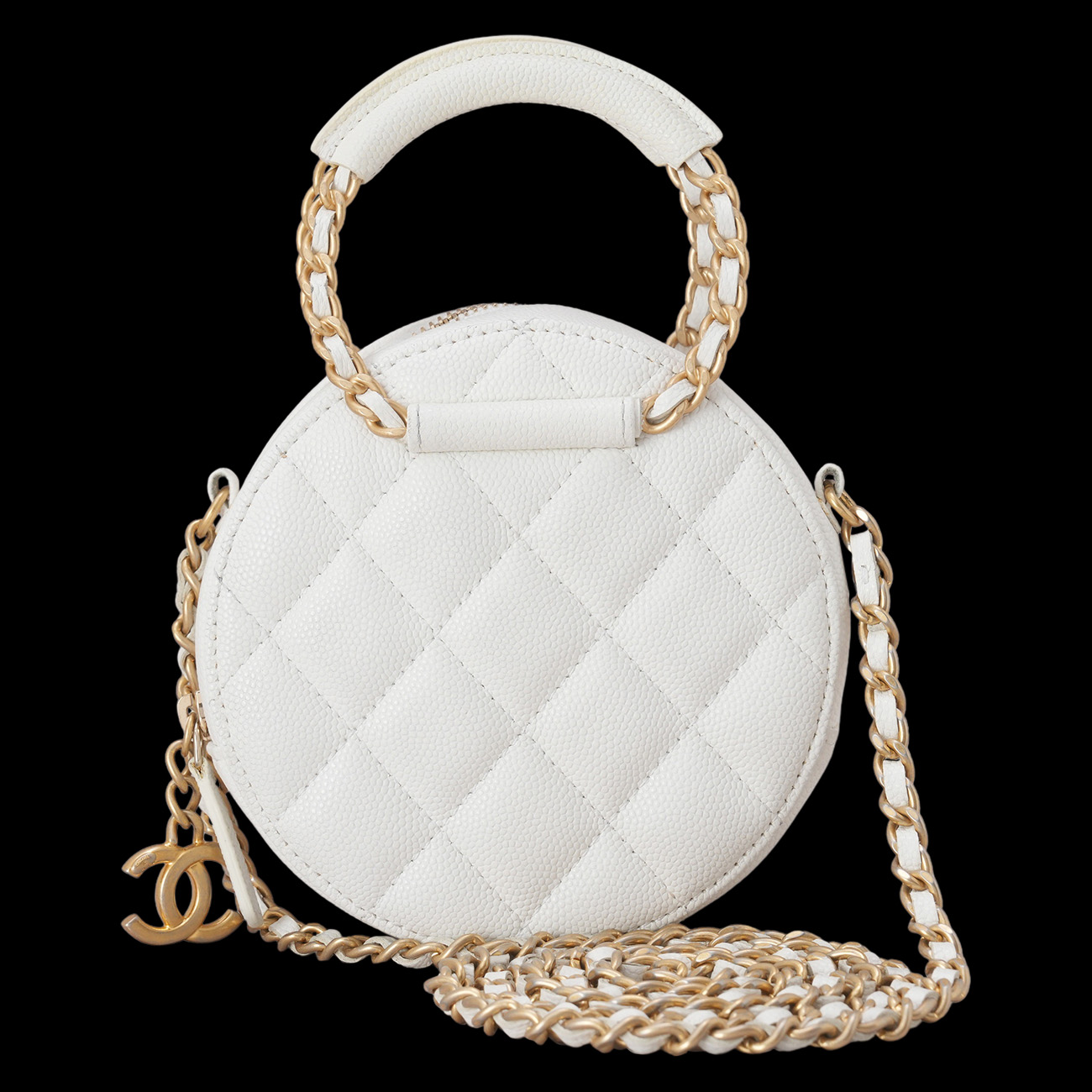 CHANEL(USED)샤넬 캐비어 라운드 탑핸들 크로스백