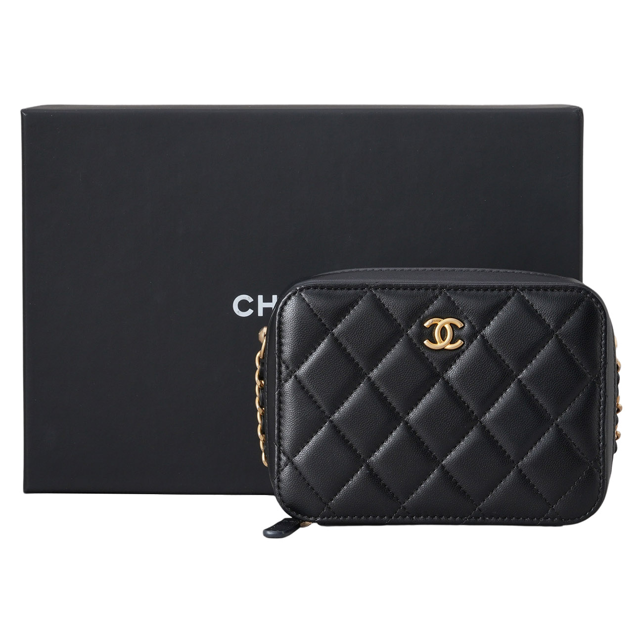 CHANEL(USED)샤넬 AP2463 골든볼 카메라 백