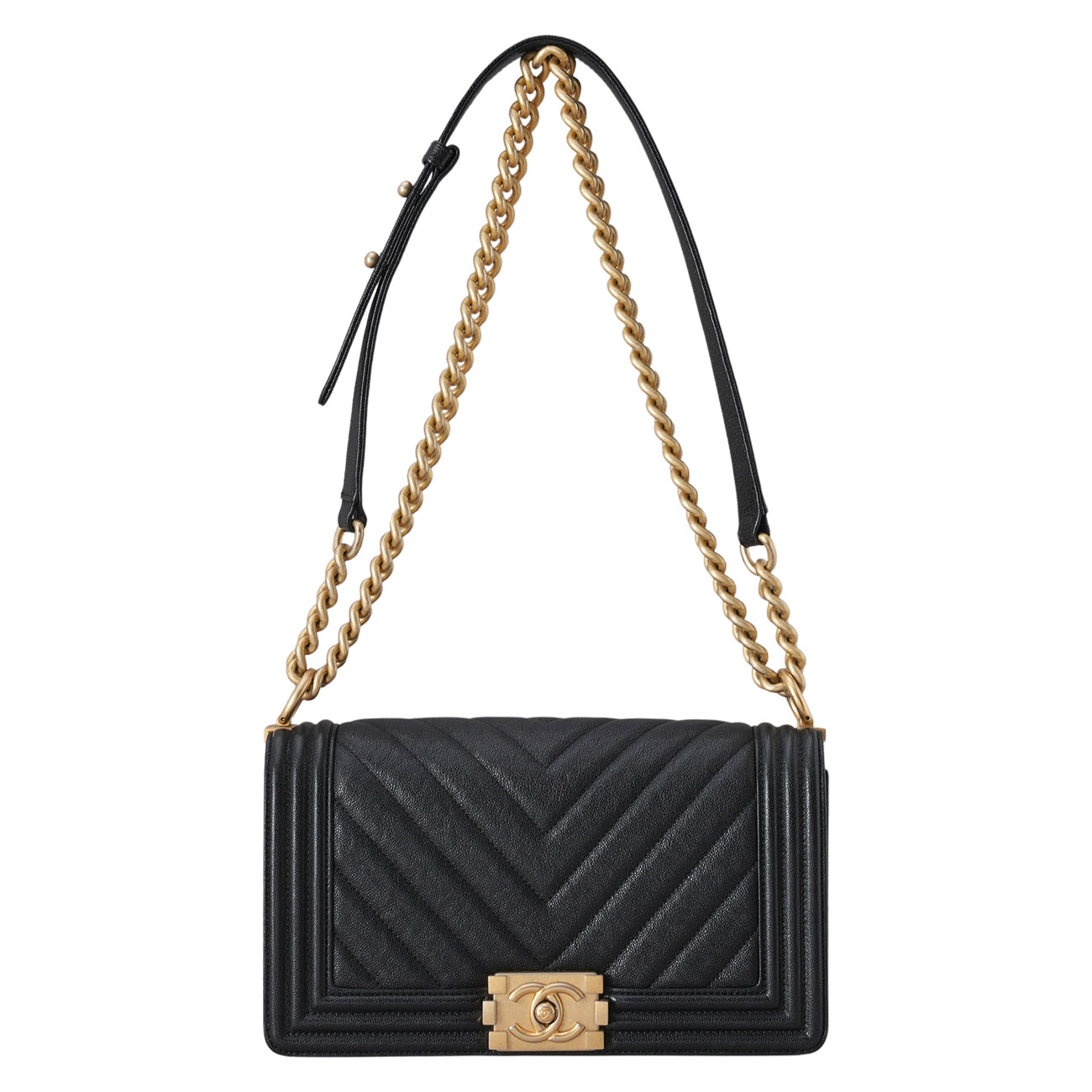 CHANEL(USED)샤넬 캐비어 쉐브론 보이샤넬 미듐 플랩백