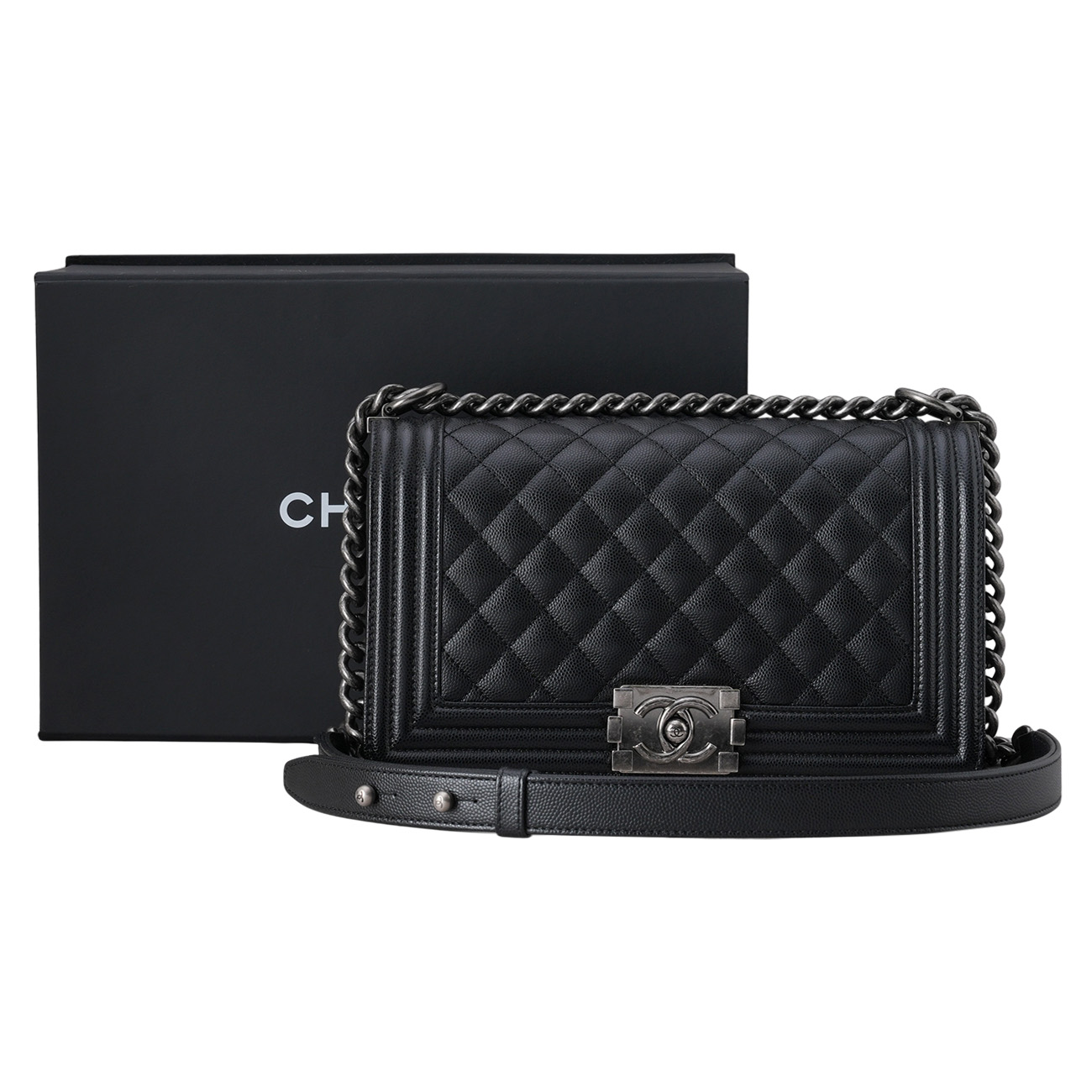 CHANEL(USED)샤넬 A67086 캐비아 보이샤넬 미듐