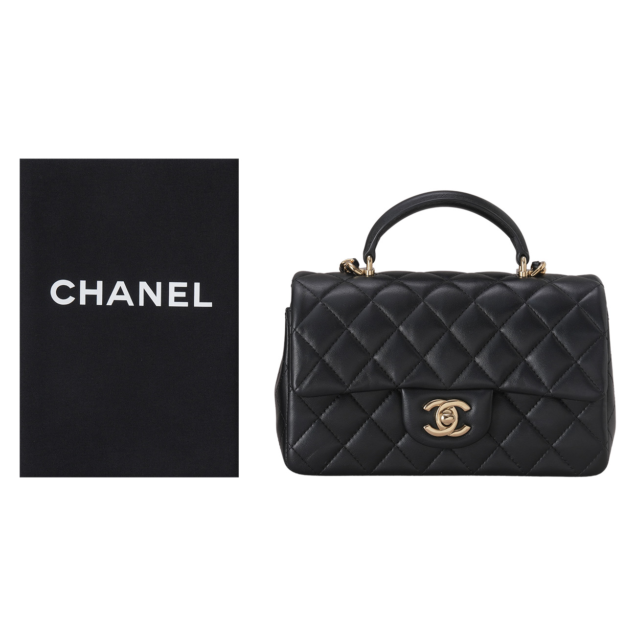 CHANEL(USED)샤넬 램스킨 뉴미니 탑핸들 크로스백