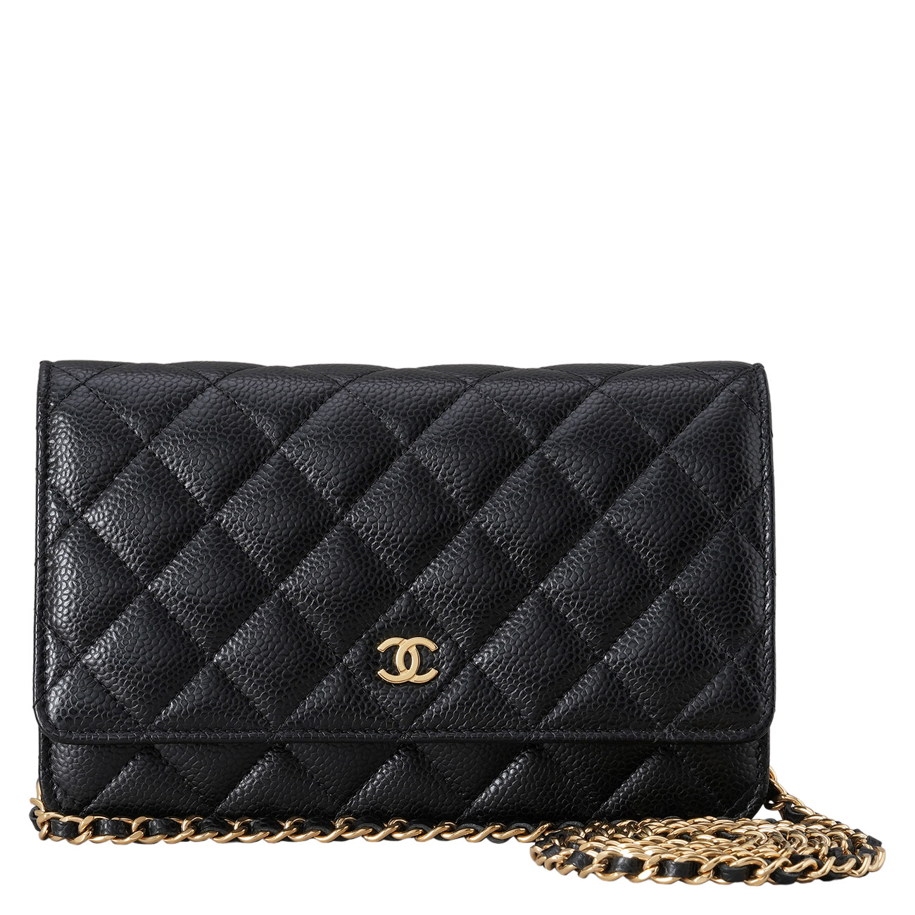 CHANEL(USED)샤넬 AP0250 캐비어 클래식 WOC 블랙금장