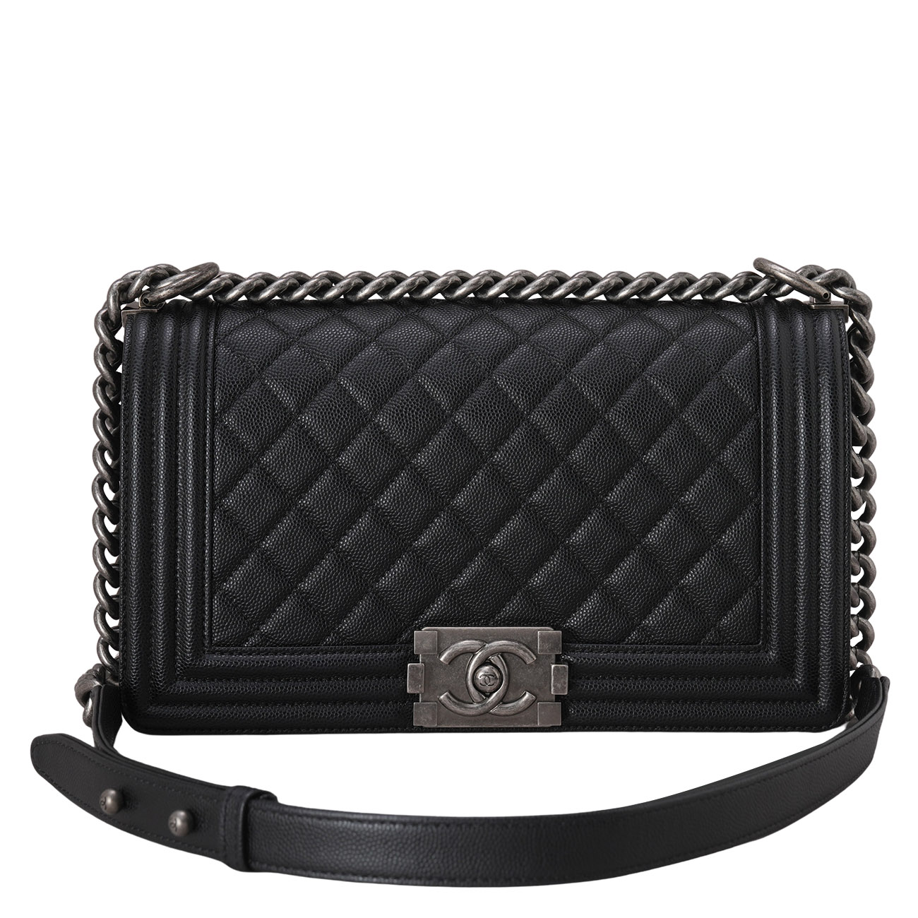 CHANEL(USED)샤넬 캐비어 보이샤넬 미듐