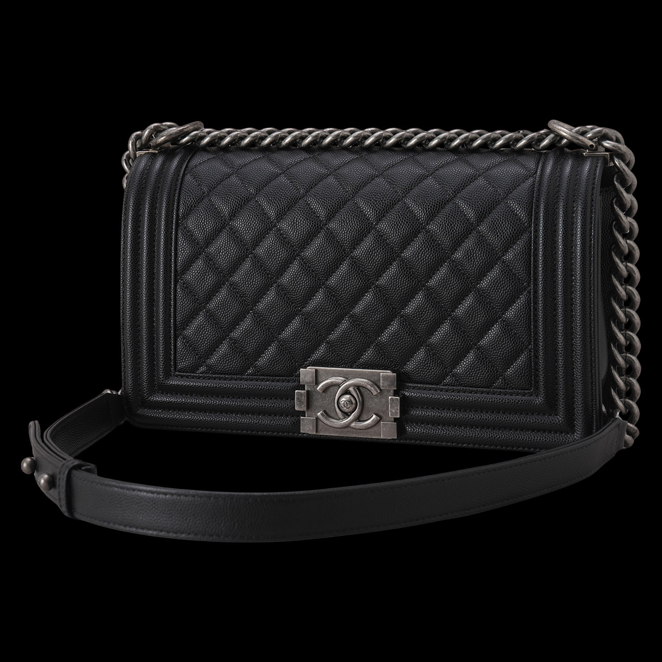 CHANEL(USED)샤넬 캐비어 보이샤넬 미듐
