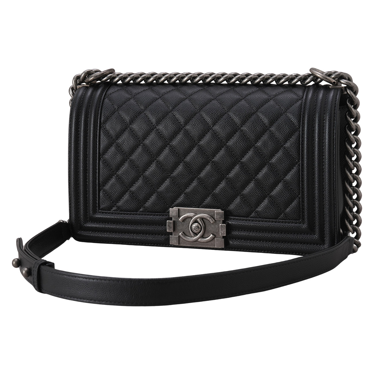 CHANEL(USED)샤넬 캐비어 보이샤넬 미듐