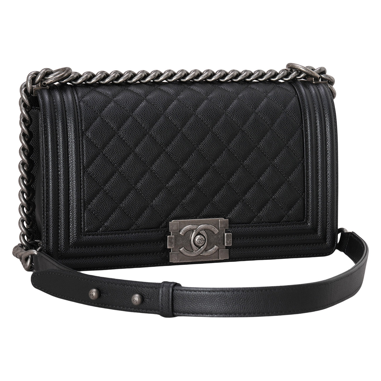 CHANEL(USED)샤넬 캐비어 보이샤넬 미듐