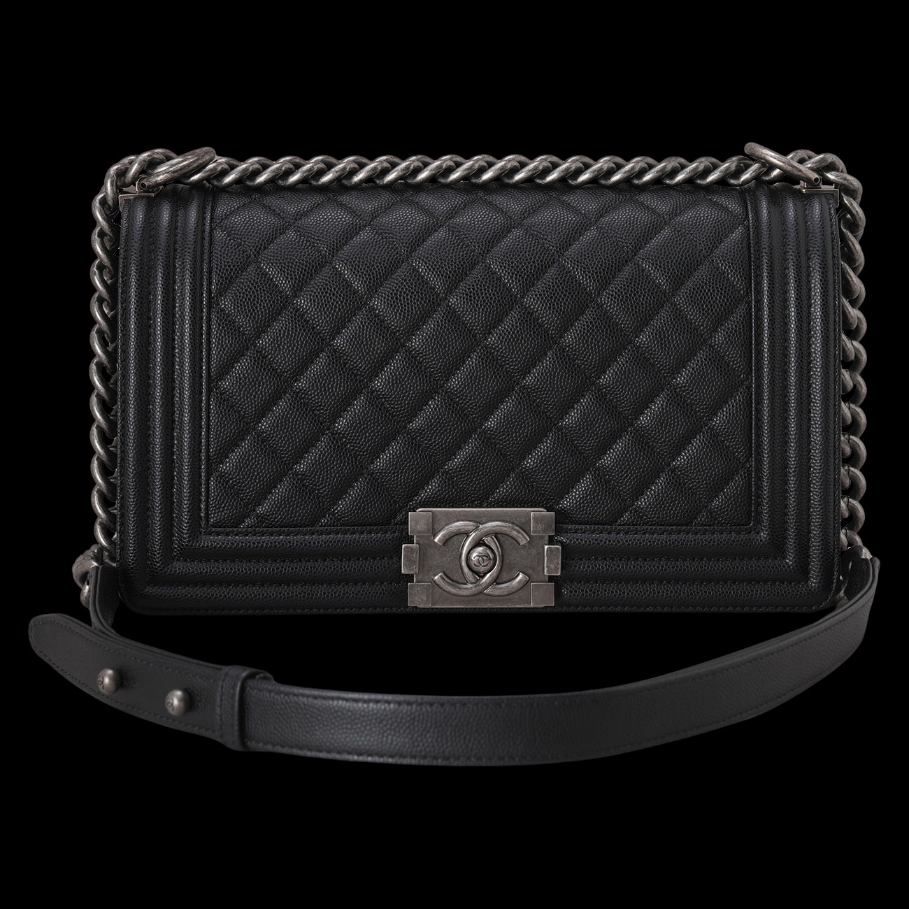 CHANEL(USED)샤넬 캐비어 보이샤넬 미듐