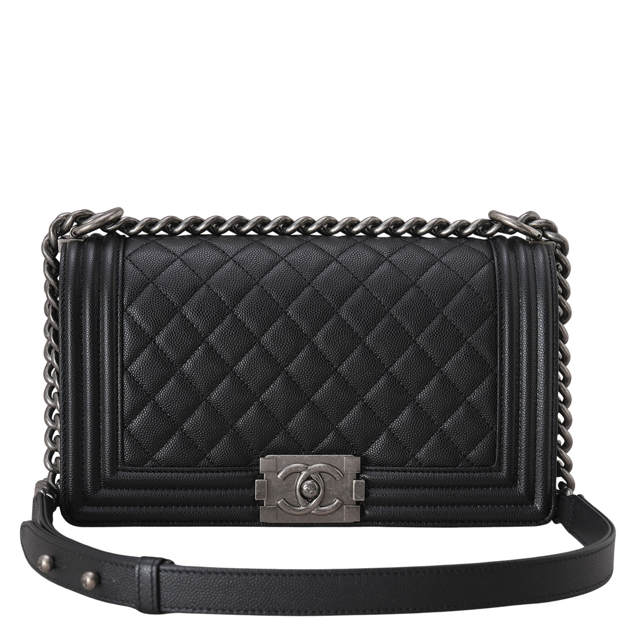 CHANEL(USED)샤넬 캐비어 보이샤넬 미듐 플랩백