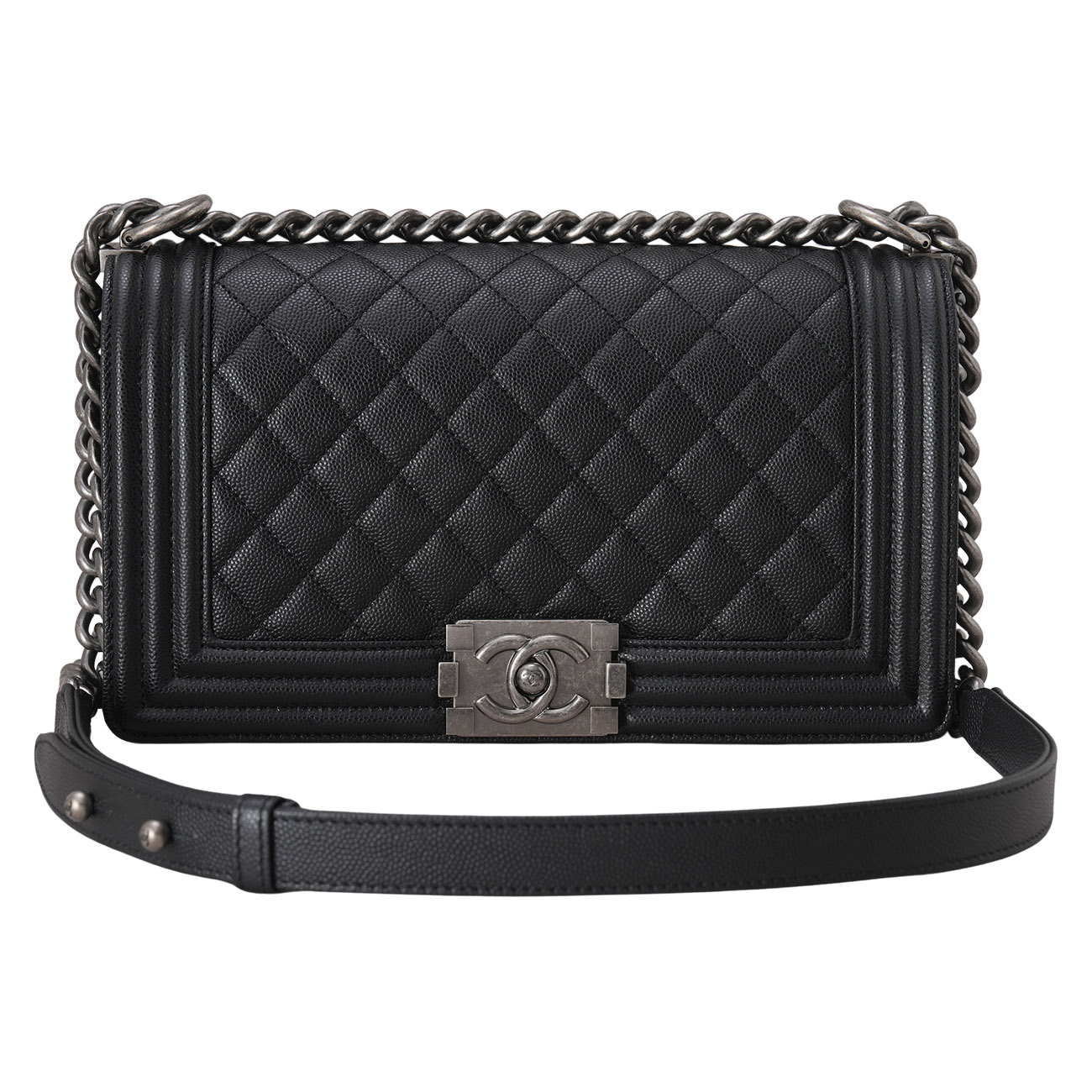 CHANEL(USED)샤넬 캐비어 보이샤넬 미듐 플랩백