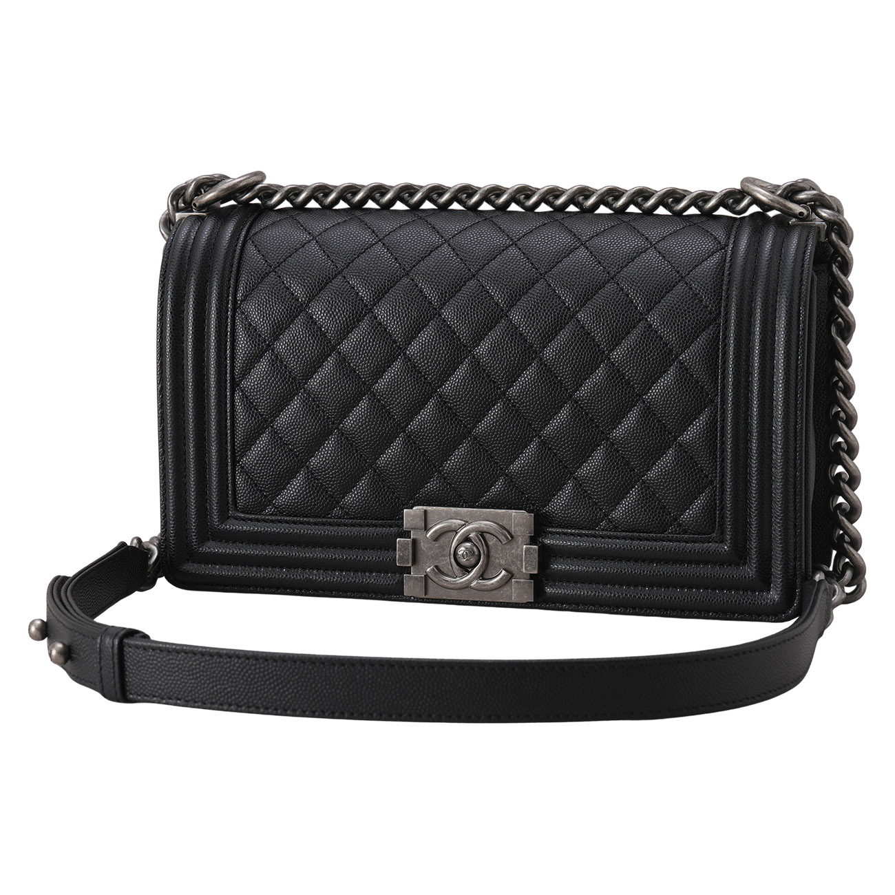 CHANEL(USED)샤넬 캐비어 보이샤넬 미듐 플랩백