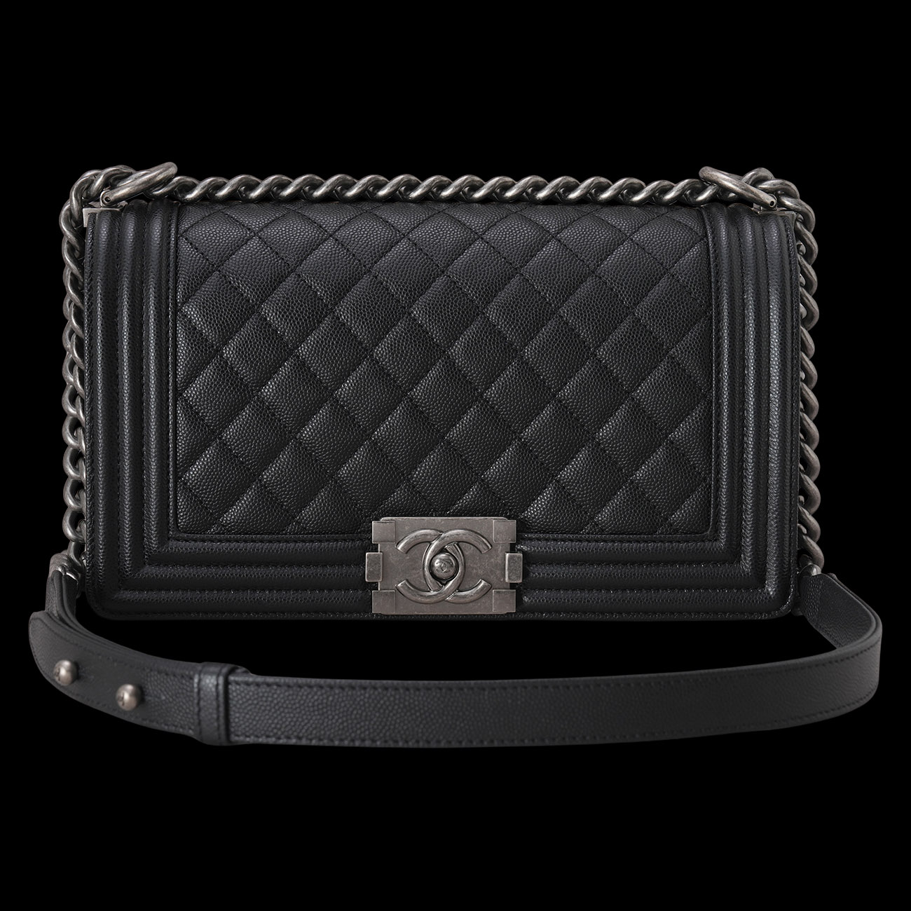 CHANEL(USED)샤넬 캐비어 보이샤넬 미듐 플랩백