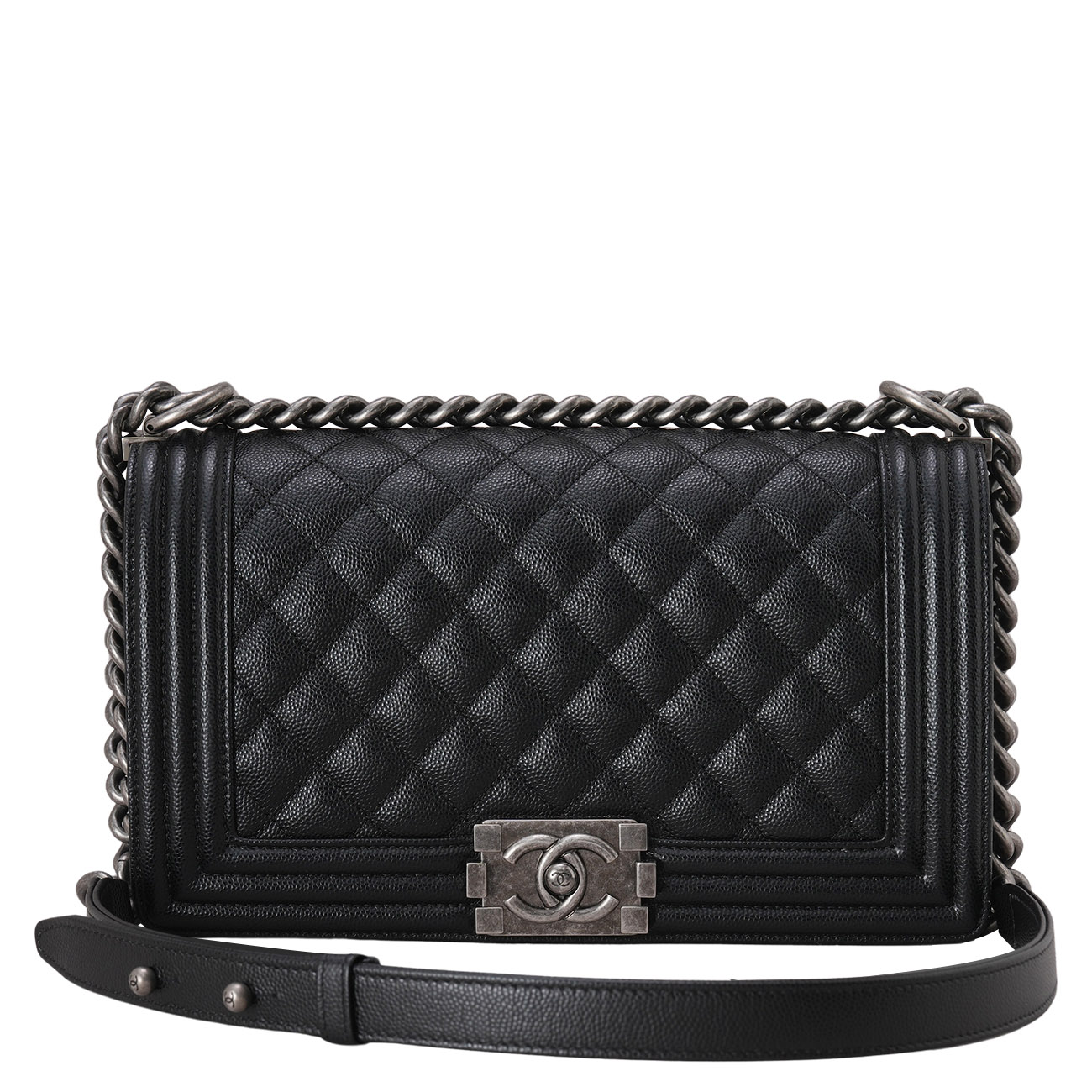 CHANEL(USED)샤넬 캐비어 보이샤넬 미듐 플랩백