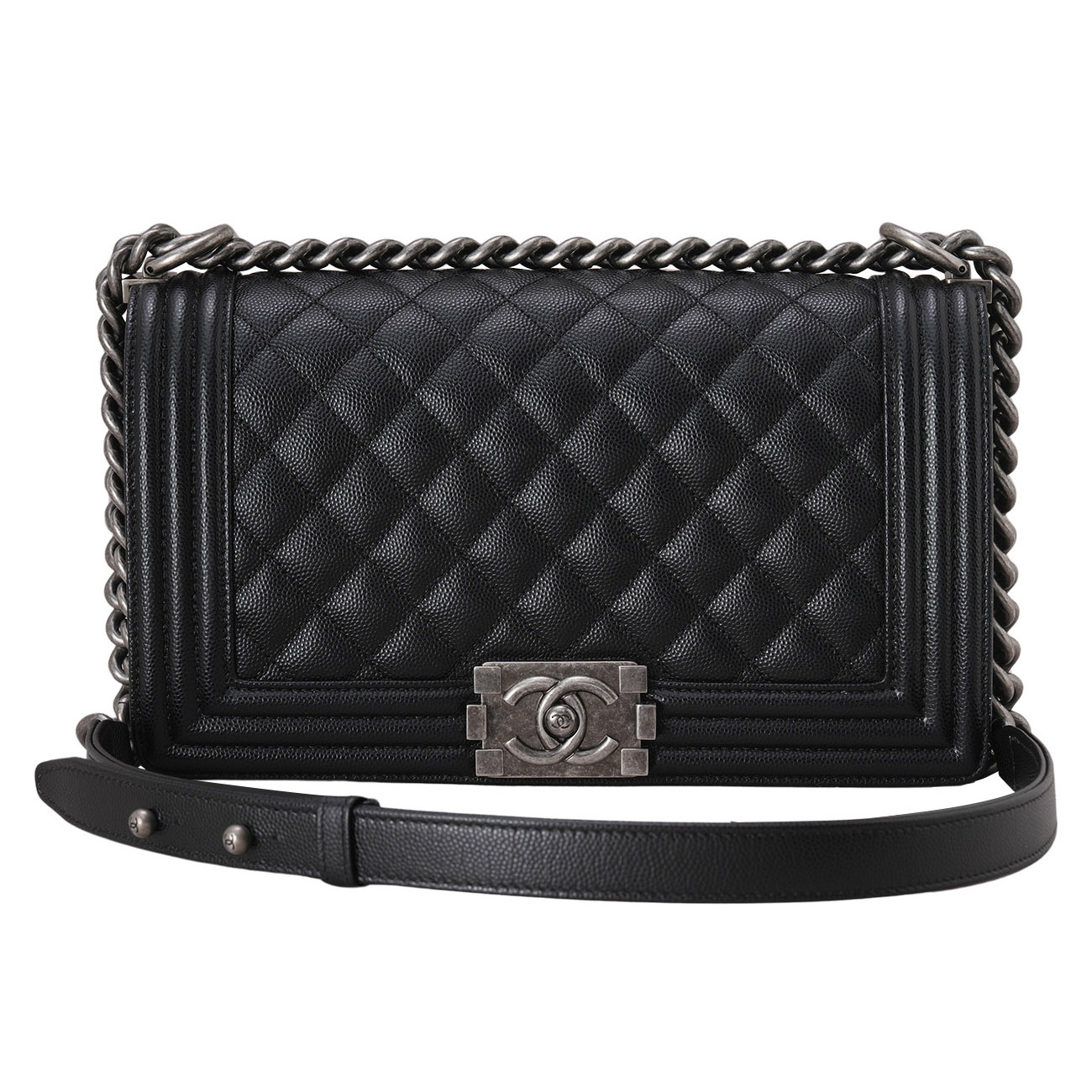 CHANEL(USED)샤넬 캐비어 보이샤넬 미듐 플랩백