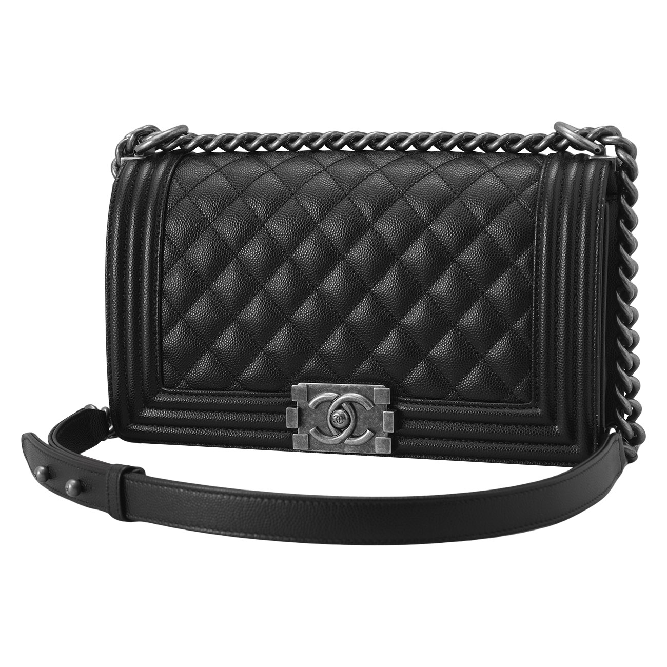 CHANEL(USED)샤넬 캐비어 보이샤넬 미듐 플랩백