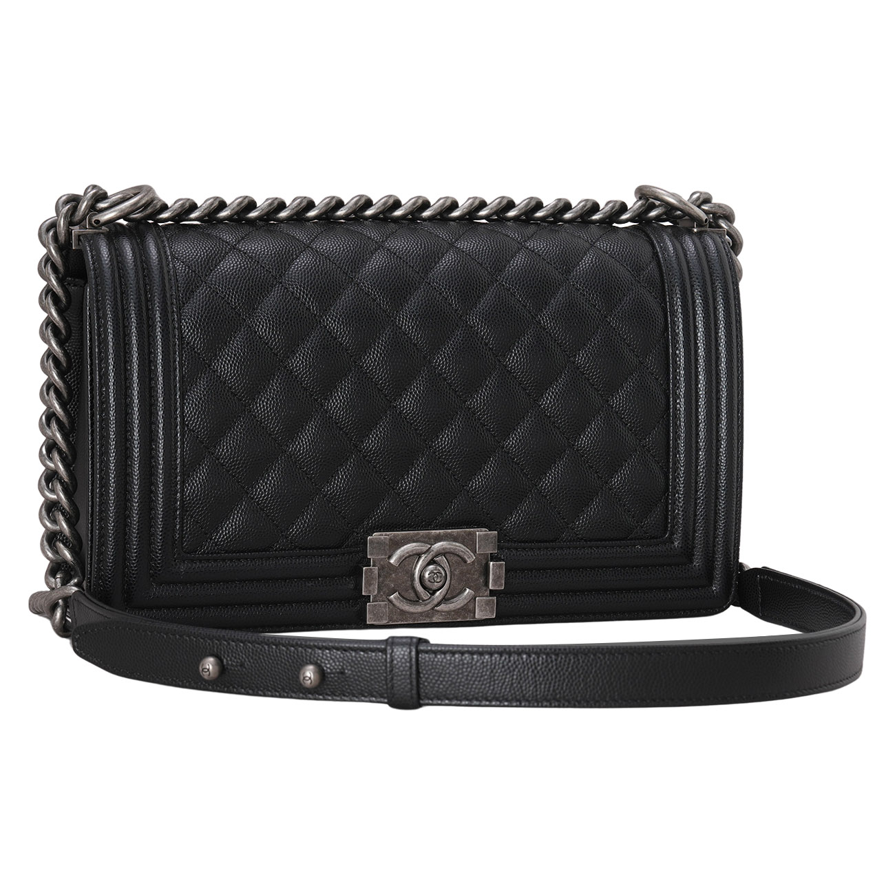CHANEL(USED)샤넬 캐비어 보이샤넬 미듐 플랩백