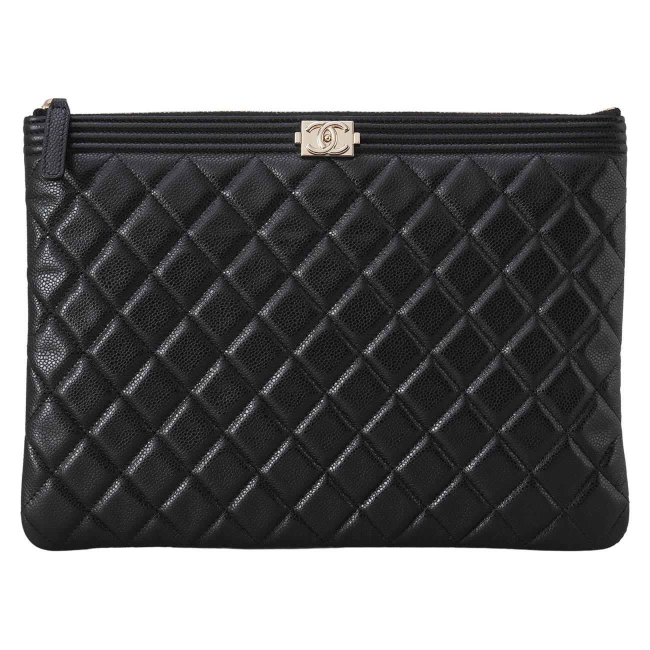 CHANEL(USED)샤넬 캐비어 보이샤넬 클러치 뉴미듐