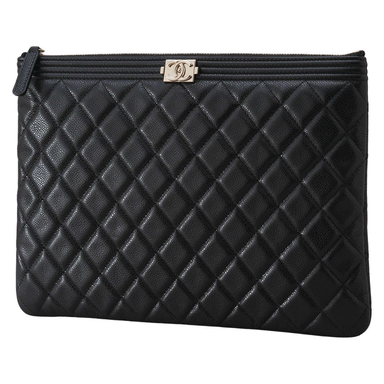 CHANEL(USED)샤넬 캐비어 보이샤넬 클러치 뉴미듐
