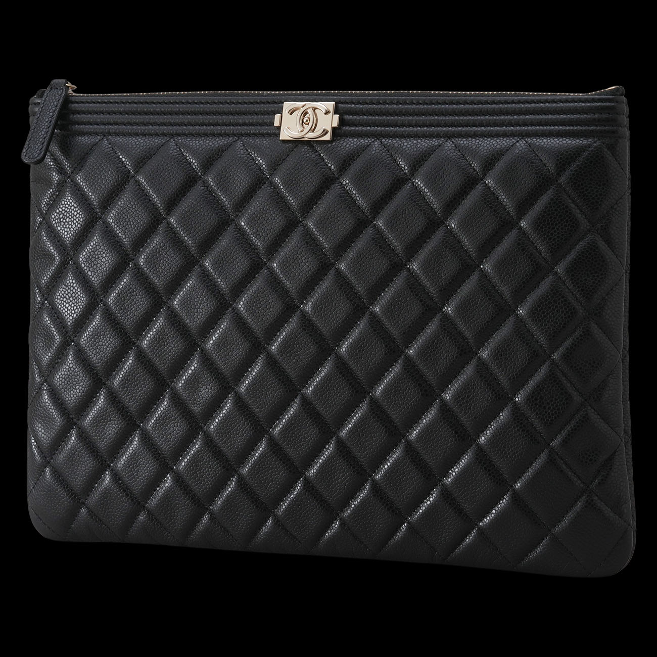 CHANEL(USED)샤넬 캐비어 보이샤넬 클러치 뉴미듐