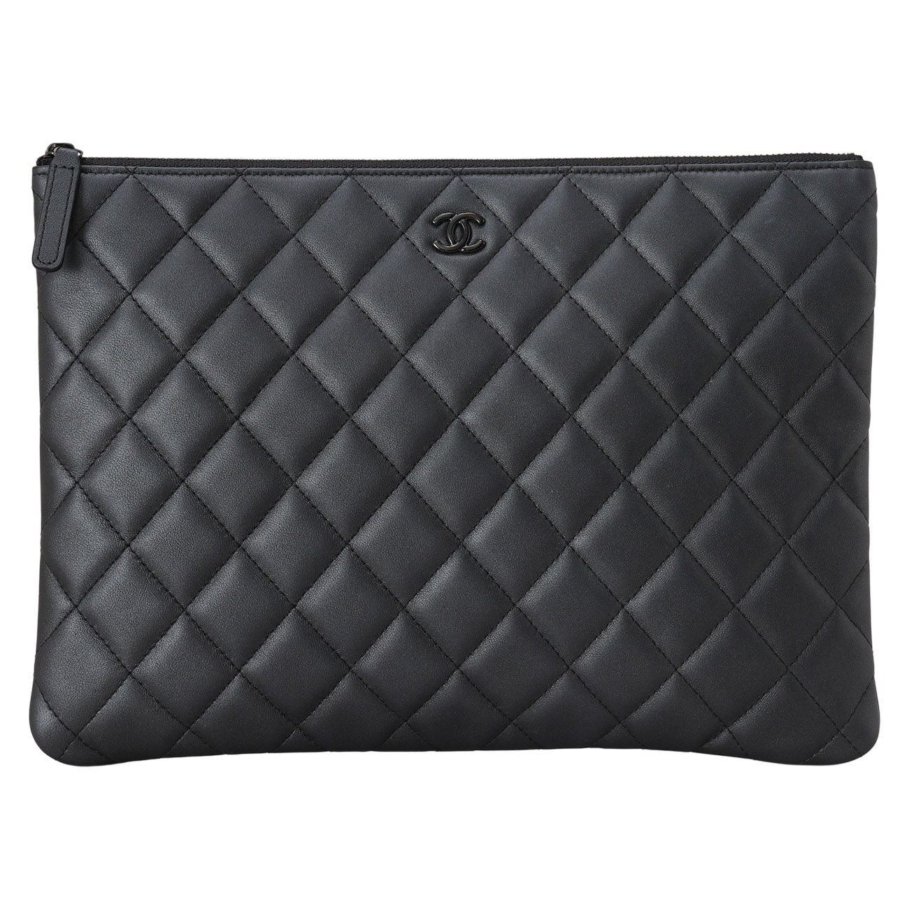 CHANEL(USED)샤넬 A82545 램스킨 클래식 클러치 뉴미듐