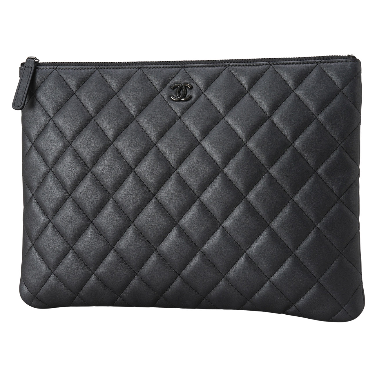 CHANEL(USED)샤넬 A82545 램스킨 클래식 클러치 뉴미듐