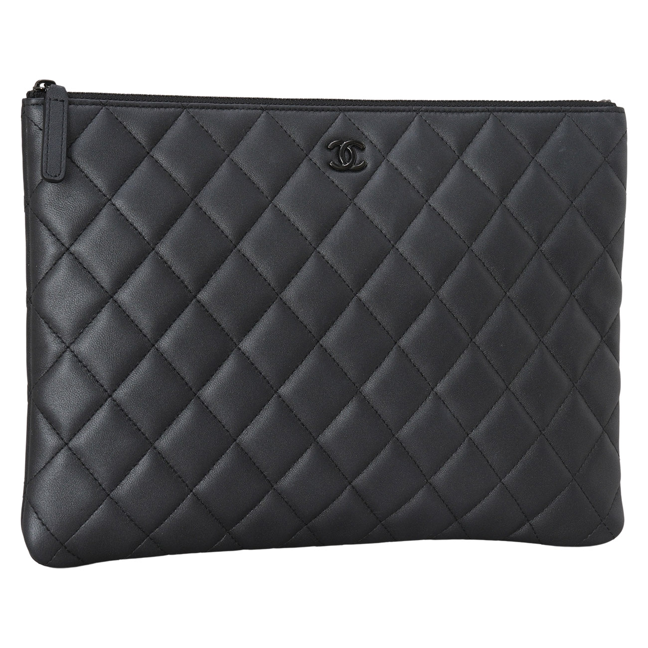 CHANEL(USED)샤넬 A82545 램스킨 클래식 클러치 뉴미듐