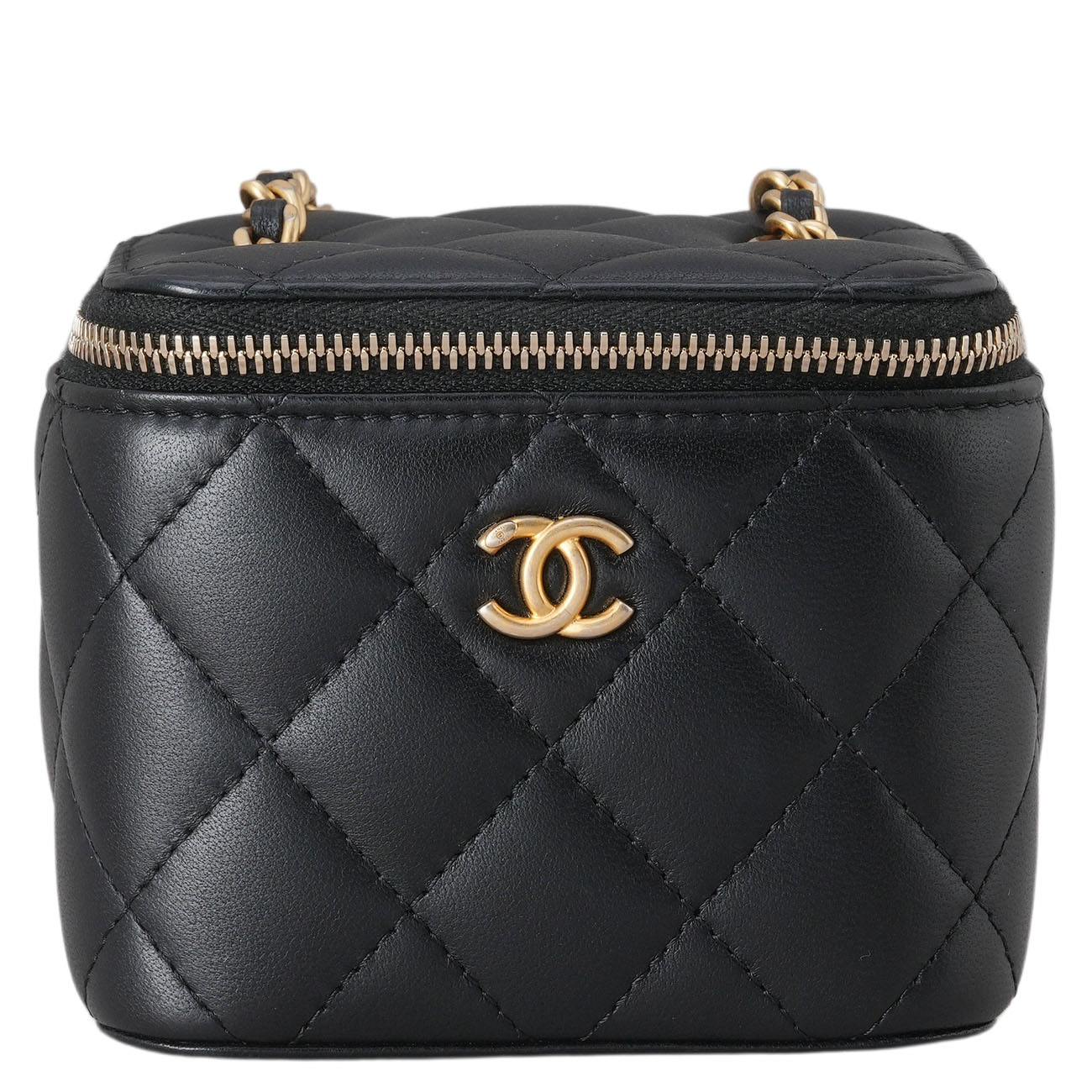 CHANEL(USED)샤넬 램스킨 베니티 골든볼 미니